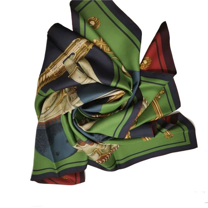Custom Digital Printed Double Layer Silk Scarf 90x90