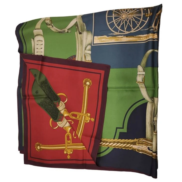 Custom Digital Printed Double Layer Silk Scarf 90x90